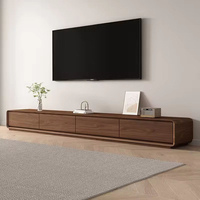 Mueble de TV Moderno de Madera para Salón, Diseño de Lujo en Color Negro
