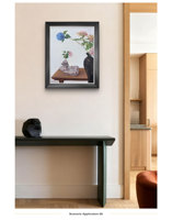 Peinture à l'huile florale abstraite peinte à la main sur toile, œuvre d'art originale de Lu Hua, cadre en bois, décoration élégante pour salon toute saison