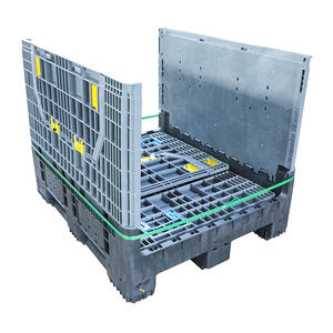 פלסטיק אחסון 2 Drop דלתות בתפזורת מתקפל פחי מתקפל פלדה תעשייתי גדול מיכל - Product Image 4