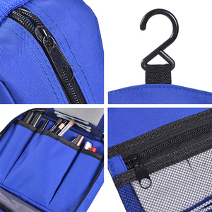 Bolsa de Cosméticos Colgante de Gran Capacidad, Resistente al Agua, con Cierre y Patrón de Letras, de Oxford 300D, con Gancho para Viaje - Product Image 6