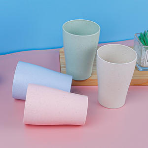 Gobelet rince-bouche en paille de blé, gobelet en plastique, usage domestique simple - Product Image 2