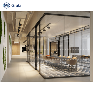 Graki 全景无框玻璃隔断墙-现代设计耐用且隔音的商业办公家具 - Product Image 5