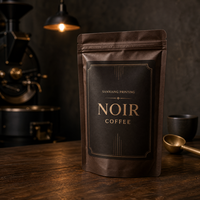 Sachet Doypack Professionnel Personnalisé Imprimé par Gravure, Anti-humidité, Haute Qualité pour Grains de Café, avec Valve Ziplock, Emballage Alimentaire
