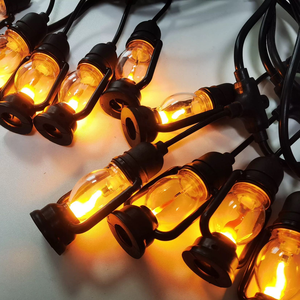 Винтажные светодиодные гирлянда с эффектом теплого светящегося пламени водонепроницаемый уличный Декор фонарь для Патио Сад Вечеринка Кемпинг-ПВХ IP65 - Product Image 6