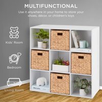 Étagère de rangement moderne en bois avec panneaux arrière amovibles, 9 compartiments cubes, pour livres et objets
