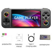 Console de jeu vidéo portable 4,5 pouces avec corps en alliage d'aluminium G36, batterie intégrée 1500 mAh, prise en charge de plus de 23 simulateurs, téléchargement de 30 000 jeux