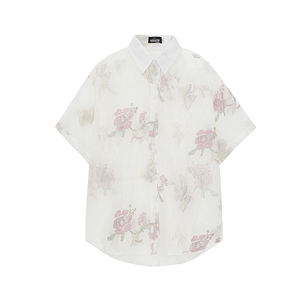 เสื้อเชิ้ตผู้ชายแฟชั่นดีไซน์ใหม่ พิมพ์โลโก้ตามสั่ง แขนสั้น ผ้าฝ้าย 100% ระบายอากาศได้ดี เป็นมิตรกับสิ่งแวดล้อม ทรงหลวม สวมใส่สบาย - Product Image 2