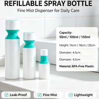 Flacon à vide 15ml 30ml 50ml avec pompe, bouchon vert et PP blanc pour crème visage