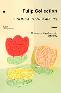 Tapis à lécher pour chien en silicone OEM, antidérapant, en forme de tulipe, pour yaourt, friandises, toilettage et apaisement - Product Image 5