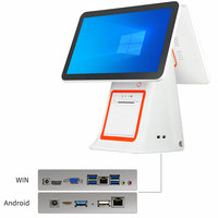 Machine de Système TPV Terminal de Paiement Caisse Android Intelligent de Bureau Double Écran Tactile Oem Odm avec Imprimante 80mm