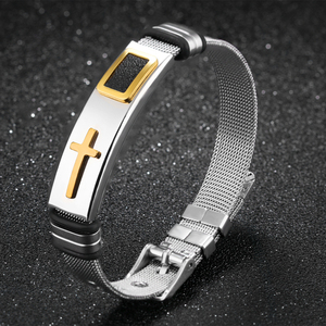 2019 più nuovo commercio all'ingrosso alla moda del <span class=keywords><strong>rosario</strong></span> religioso croce placcato <span class=keywords><strong>oro</strong></span> bracciali per unisex - Product Image 4
