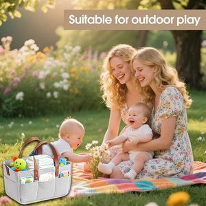 Cesta de Almacenamiento para Guardería a <span class=keywords><strong>Precio</strong></span> de Fábrica, Organizador de Pañales para Bebés, para la Estación de Cambio de Pañales, Artículos Esenciales para Recién Nacidos - Product Image 6