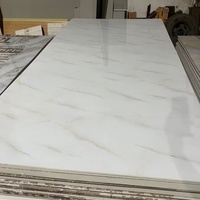 ONSUN Panneaux TV Bon marché Panneau moderne avec feuille de marbre UV Plaques de revêtement flexibles en PVC Panneau mural intérieur en polyuréthane