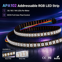 Tira de LED APA102 SK9822 RGB direccionable SMD5050 DC5V 60 LEDs por metro con datos de reloj de 4 hilos para sistema de iluminación de píxeles de escenario