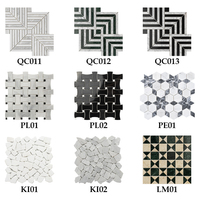 Mosaïque de marbre pour murs et sols, motifs floraux multicolores, décoration pour hôtels et villas, projets de décoration