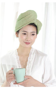 Toalla de pelo de microfibra súper absorbente y de secado rápido para mujer, envoltura de doble tamaño, patrón sólido, Material de lana, botón tejido, técnicas - Product Image 2