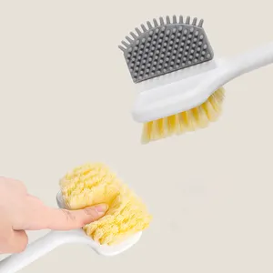 Grey Foot Bath Brush Scrubber Brushes With Handle Exfoliating Scrub Skin Massager Bathroom Brush
