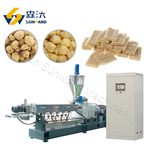 Máquina de carne picada de proteína de soja vegetal texturizada industrial Equipo de extrusión de alimentos de proteína de trozo de soja - Product Image 6