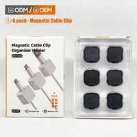 Ensemble de clips magnétiques portables pour câbles, organisateur de fils multi-usages, support de câbles de bureau pour accessoires de téléphone Android avec emballage en boîte