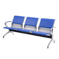 Eusokon EU-813 Chaise d'attente de haute qualité pour hôpital médical de luxe à 3 places avec matelas en PU certifié SGS Garantie 1 an