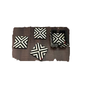 Posavasos cuadrados florales extravagantes con incrustaciones de hueso de primera categoría, alfombrillas/almohadillas para bodas y fiestas, venta al por mayor del exportador indio Aaliyan Impex - Product Image 1