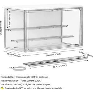 Vitrina de acrílico transparente personalizada de 45*33*33 CM para exhibir mini cascos de fútbol americano con soporte elevador - Product Image 4