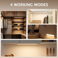 Éclairage de Meuble à Détecteur de Mouvement, Lampe LED Sous-Meuble Sans Fil Rechargeable USB-C, 5 Couleurs Dimmable pour Armoire