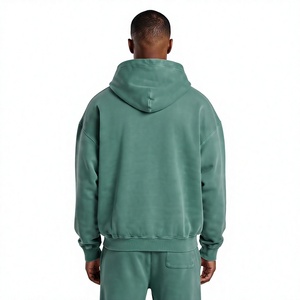 Sweat-shirt à capuche pour homme, coupe classique, 100% coton, couleur unie, molleton, streetwear décontracté, vêtements d'automne, impression numérique brodée, ODM - Product Image 2