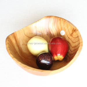 Racine en bois sculpture bois naturel artisanat assiette de fruits - Product Image 2