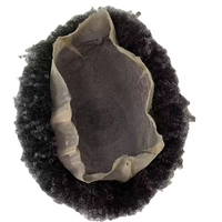 Systèmes de cheveux pour hommes afro de couleur grise bonne qualité base de dentelle complète unités de cheveux pour hommes noirs toupet de dentelle afro complète