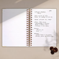 Agenda en cuir de lin à couverture rigide personnalisée de luxe de marque, reliure spirale esthétique, carnet de notes cadeau, entreprise avec bande élastique