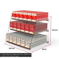 Présentoir automatique multicouche pour magasin de marché Présentoir pour tabac de détail Étagère en acrylique à 4 couches pour échelle à cigarettes