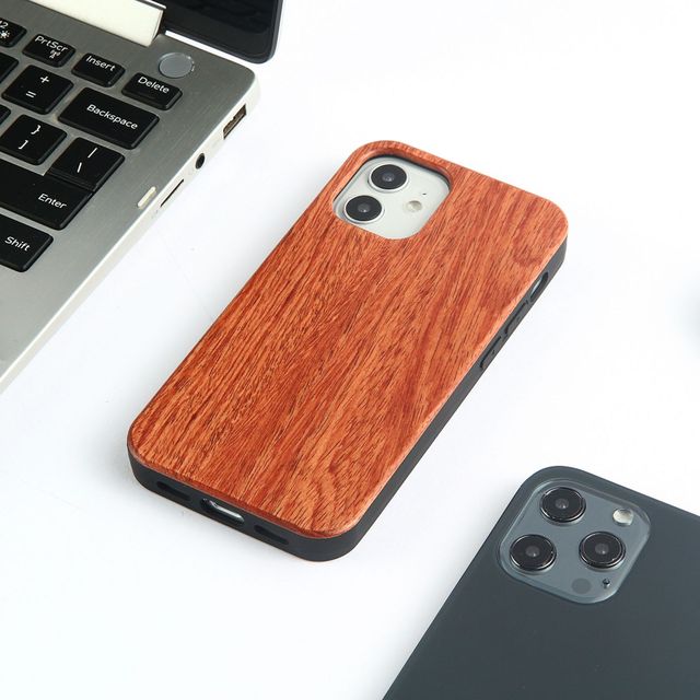 High Quality Custom Laser Engraving Logo Wood+TPU Shockproof Real Wood Phone Case for iPhone 14 14 Pro Max