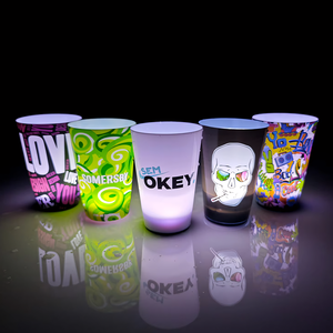 RICHSHINING Tasse de fête en plastique LED 12OZ 14OZ 16OZ personnalisée Effet lumineux activé par l'eau Détection de lumière Clignotant Caractéristiques Fêtes - Product Image 3