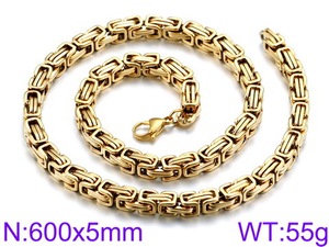 Fatingna Byzantine Style Link Chain <span class=keywords><strong>Necklace</strong></span> para Homens Jóias da Moda com Prata Vermelho Não-Manchado PVD Aço Inoxidável Banhado a Ouro - Product Image 3