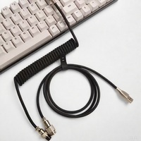 Câble USB Type C en spirale tressée en alliage d'aluminium GX12 M10 M12, câble USB-C pour clavier mécanique