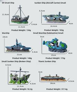 USMILEPET <span class=keywords><strong>Best</strong></span> Seller Resina <span class=keywords><strong>Aquarium</strong></span> Shipwreck Decoração Artificial para <span class=keywords><strong>Aquarium</strong></span> Paisagismo Ornamento <span class=keywords><strong>Fish</strong></span> Tank Decoração - Product Image 3