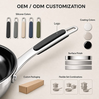 Sartén de Cerámica de 26 cm con Tapa de Vidrio, Triple Capa, Libre de PFAS, PFOA y PTFE, Antiadherente, Apta para Inducción, para el Hogar, OEM, Venta al Por Mayor
