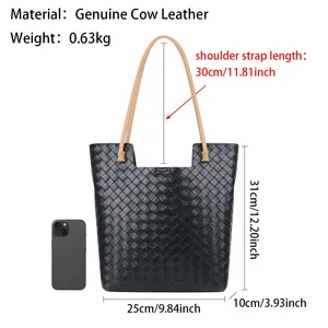 Bolsos de mano de punto AndoBag para mujer, bolso de hombro de viajero de cuero genuino, bolso de gran capacidad <span class=keywords><strong>1864</strong></span> - Product Image 2