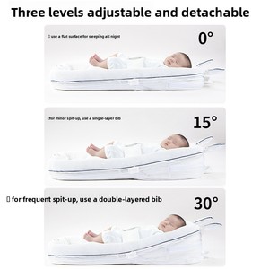 Coussin inclinable pour bébé, fabriqué en usine, pour nouveau-nés, prévention des reflux lactés, réduit le réflexe <span class=keywords><strong>de</strong></span> recul, favorise un sommeil serein, en fibre <span class=keywords><strong>de</strong></span> polyester, style mignon - Product Image 5