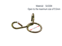 Collier de serrage à ressort pour tuyau de carburant SUS304, diamètre intérieur 7,6 mm, ouverture maximale 9,5 mm, diamètre de fil 1,0 mm
