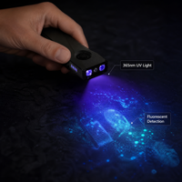Lampe torche multifonctionnelle 4 en 1 EDC 400LM 365nm UV Laser rouge Lumière RGB Clip magnétique Rechargeable par USB-C Lampe de poche