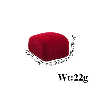 Boîte à bagues carrée en velours rouge bleu noir pour le stockage de bijoux Boîtes à bijoux organisationnelles colorées - Product Image 5