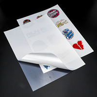 Papel adhesivo A4 Yupo imprimible de inyección de tinta, respaldo transparente de vinilo, hoja adhesiva trasera transparente mate con respaldo de plástico transparente