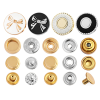 Bouton à pression en laiton et alliage de zinc à motif personnalisé pour abaya et thobe, 4 parties, pour vêtements