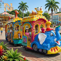 Train sans rails pour enfants Nova Rides, éléphant coloré et attrayant avec LED, TLT-KT1, train sans rails classique, équipement d'amusement pour fête foraine