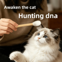 Jouet interactif géant en feutre de laine écologique et durable avec herbe à chat et plumes pour chat, pour brûler l'énergie, mordiller et se divertir soi-même