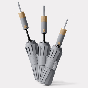 Vente en gros de parapluie tout temps en vinyle noir côtelé 72 à 30% de réduction, design pare-balles, protection UV sûre, emballé dans une boîte cadeau - Product Image 1