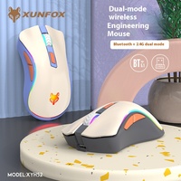 Souris sans fil rechargeable XUNFOX XYH52 RGB Glow, double mode 2.4G BT, optique USB silencieuse, 3200 dpi, 6 boutons programmables pour le jeu