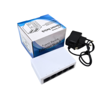 Cámara IP con IA, Switch Ethernet Rápido de 5 Puertos 10/100Mbps, Carcasa de Plástico, Plug and Play, de Escritorio, para Seguridad en el Hogar y CCTV